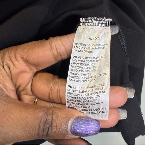 Chico's The Ultimate Tee Black Long Sleeve Shirt Cotton Women's Size XL - Picture 5 of 7